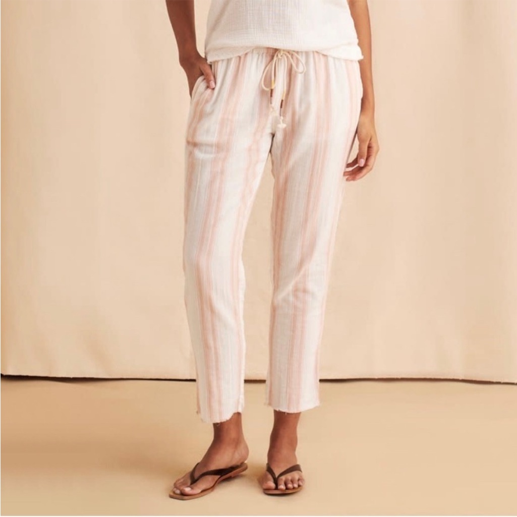 Faherty Topanga Striped Easy Breezy Drawstring Pant Clementine Serape
